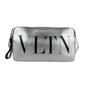 VALENTINO Silver Leather Fanny Pack